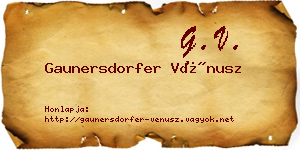 Gaunersdorfer Vénusz névjegykártya